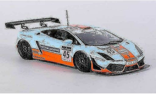 Lamborghini Gallardo LP600-4 1/43 Fujimi GT3 No.45 Gulf Racing A.Barles i /F.Fatien / K.A.Azhari / F.Giroix 24h Spa 2011 modellautos