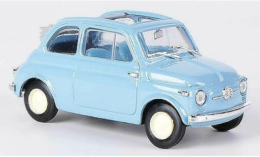 Fiat 500 Nuova 1/43 Brumm Economica blau Faltdach geoffnet 1957 modellautos