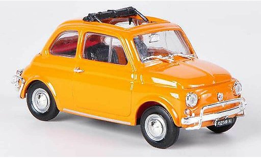 Fiat 500 L 1/43 Brumm orange offenes Faltdach 1968 modellautos