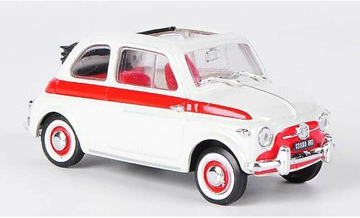 Fiat 500 Sport 1/43 Brumm zagato weiss/rot offenes Faltdach 1957 modellautos
