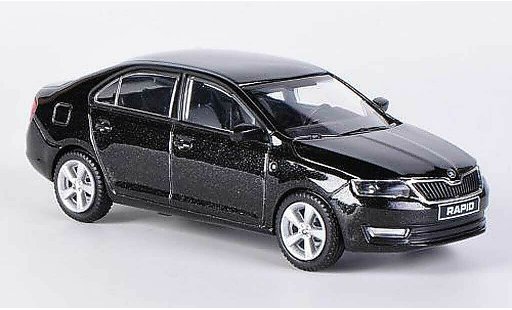 Skoda Rapid Base 1/43 Abrex schwarz 2012 modellautos