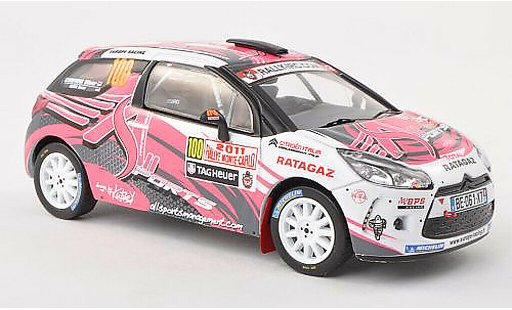 DS Automobiles DS3 R3 1/43 IXO No.100 Europe Racing Rally Monte Carlo 2011 D.Elena/O.Campana modellautos