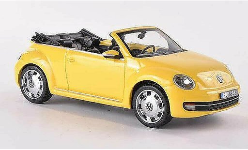 Volkswagen Beetle Cabriolet 1/43 Schuco Cabrio gelb 2012 modellautos