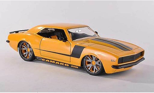 Chevrolet Camaro Z28 1/18 Jada Toys gelb avec schwarzem Streifen 1968 modellautos