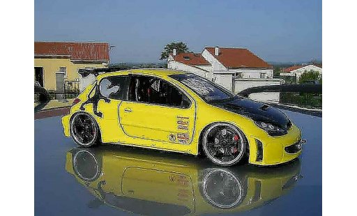 Peugeot 206 WRC 1/18 Solido tuning gelb modellautos