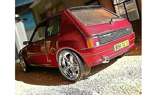Peugeot 205 GTI 1/18 Solido Dimma rot modellautos