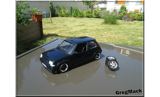 Renault 5 Turbo 1/18 Norev GT gr&Atilde;&frac14;n Abyss jantes BBS modellautos