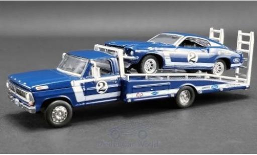 Ford Mustang 1/64 ACME Boss 302 Trans Am No.2 Clubs Racing Team Trans-Am 1969 mit F-350 Ramp Truck D.Gurney modellautos