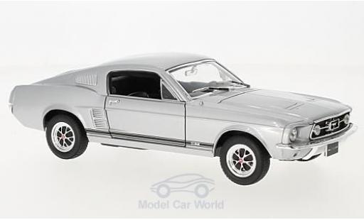 Modellautos Ford Mustang GT 1/24 Welly GT silber 1967 Ford Mustang GT 1/24 Welly GT silber 1967 modellautos