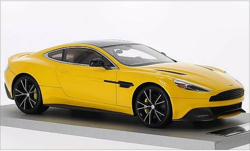 Aston Martin Vanquish coupe 1/18 Tecnomodel mettalic gelb/carbon modellautos