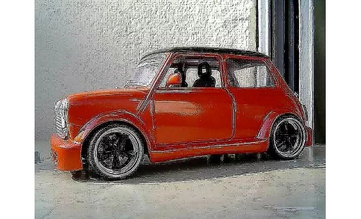 Austin Mini cooper 1/18 Burago kit carrosserie et jantes 13 pouces modellautos