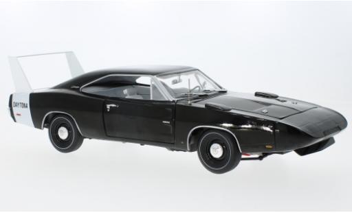 Dodge Charger 1/18 Auto World Daytona noire/blanche 1969 modellautos