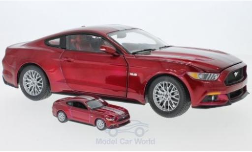 Ford Mustang GT 1/64 Auto World GT mettalic rot/silber 2017 plus Modell in 1:64 modellautos