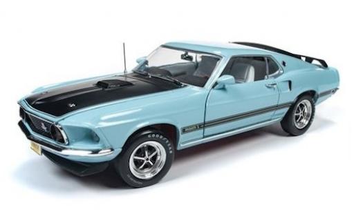 Ford Mustang 1/18 Auto World Mach 1 blau/schwarz 1969 modellautos