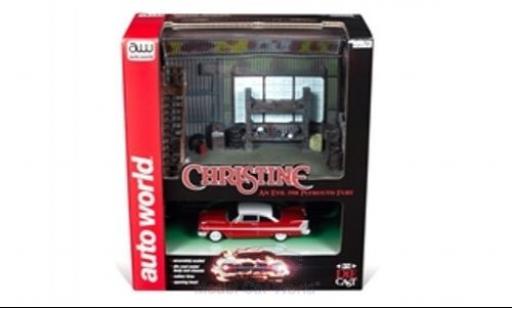 Modellautos Plymouth Fury 1/64 Auto World rot/weiss 1958 mit Christine Darrells Garage Diorama Plymouth Fury 1/64 Auto World rot/weiss 1958 mit Christine Darrells Garage Diorama modellautos