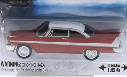 Plymouth Fury 1/64 Auto World rot/weiss Der Horrorfilm Christine 1958 SilverScreen Moviecar modellautos