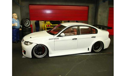 Bmw 330 tuning 1/18 Welly E90 jantes bbs preparation route tsw modellautos