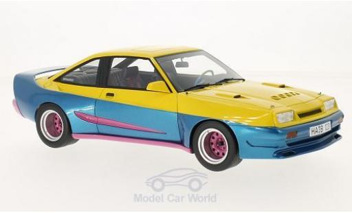 Opel Manta 1/18 BoS Models B Mattig gelb/mettalic blau 1991 modellautos