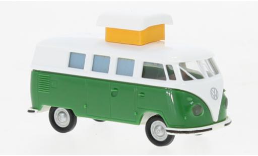 Volkswagen T1 1/87 Brekina b Camper blanche/vert 1960 modellautos
