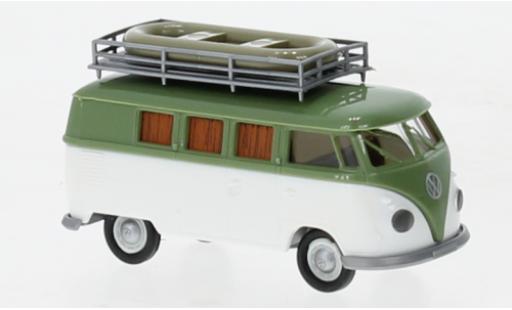 Volkswagen T1 1/87 Brekina b Camper vert/blanche 1960 modellautos