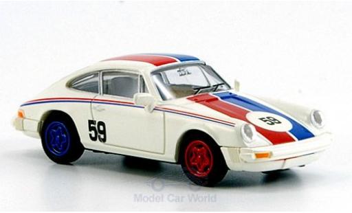 Porsche 911 1/87 Brekina weiss No.59 blau-rote Streifen modellautos