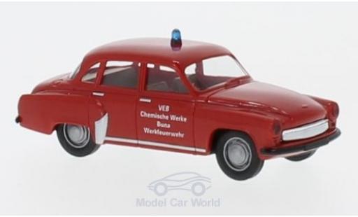Wartburg 311 1/87 Brekina Werkfeuerwehr Buna modellautos