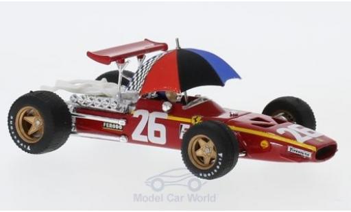 Ferrari 312 P 1/43 Brumm F1 No.26 Formel 1 GP Frankreich 1968 mit Fahrer und Regenschirm J.Ickx modellautos