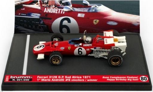 Modellautos Ferrari 312 1/43 Brumm B No.6 Scuderia Formel 1 GP Südafrika 1971 avec figurine de conducteur in Emballage sp�cial M.Andretti Ferrari 312 1/43 Brumm B No.6 Scuderia Formel 1 GP Südafrika 1971 avec figurine de conducteur in Emballage sp�cial M.Andretti modellautos