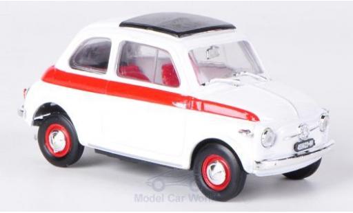 Fiat 500 1/43 Brumm Sport weiss/rot 1959 Schiebedach geschlossen ohne Vitrine modellautos