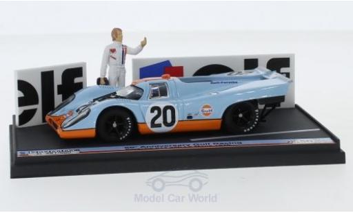 Porsche 917 1970 1/43 Brumm K No.20 JWA-Gulf Racing Team Gulf 24h Le Mans 1970 mit Figur J.Siffert/B.Redman modellautos