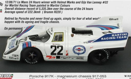 Modellautos Porsche 917 1971 1/43 Brumm K RHD No.22 Martini Racing Team Martini 24h Le Mans 1971 in Sonderverpackung H.Marko/G.van Lennep Porsche 917 1971 1/43 Brumm K RHD No.22 Martini Racing Team Martini 24h Le Mans 1971 in Sonderverpackung H.Marko/G.van Lennep modellautos