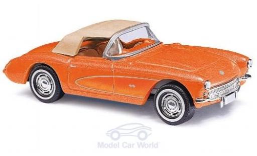 Modellautos Chevrolet Corvette 1/87 Busch C1 Cabrio mettalic orange 1956 mit Softtop Chevrolet Corvette 1/87 Busch C1 Cabrio mettalic orange 1956 mit Softtop modellautos