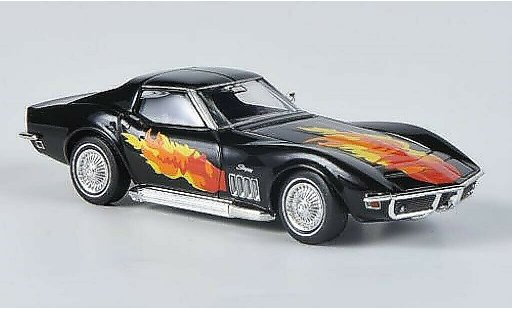 Chevrolet Corvette Coupe 1/87 Brekina C3 schwarz mit Flammendekor und Sidepipes modellautos