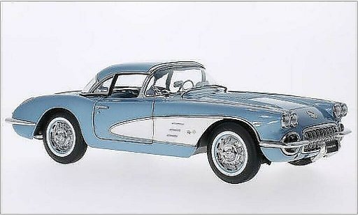 Chevrolet Corvette Convertible 1/18 Autoart C1 mettalic blau/weiss 1958 modellautos