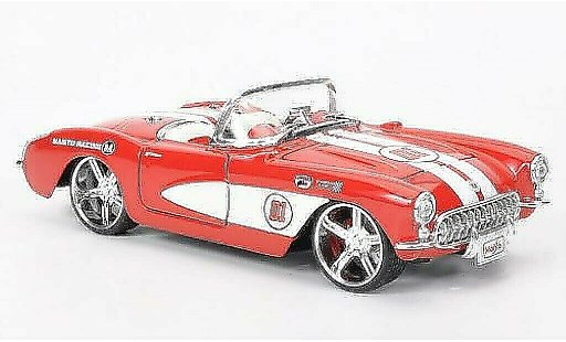 Chevrolet Corvette Convertible 1/24 Maisto C1 rot /weiss 1957 modellautos