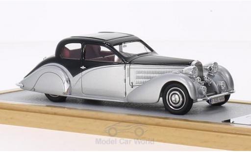 Modellautos Bugatti 57 SC 1/43 Chromes Type Coach Ventoux Gangloff Speciale Roussel schwarz/silber RHD 1937 Bugatti 57 SC 1/43 Chromes Type Coach Ventoux Gangloff Speciale Roussel schwarz/silber RHD 1937 modellautos
