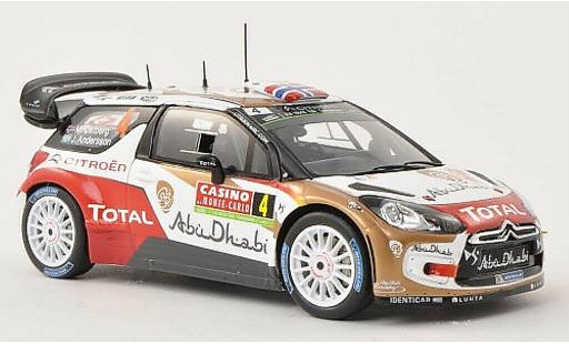 DS Automobiles DS3 Berline 1/43 Spark No.4 Citroen Total Abu Dhabi WRT Rally Monte Carlo 2014 /J.Andersson modellautos