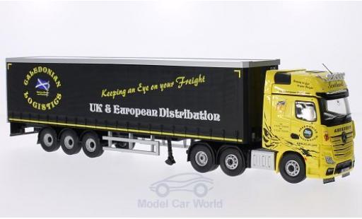 Mercedes Actros 1/50 Corgi MP4 RHD Caledonian Logistics Gardinenplanen-Sattelzug ohne Vitrine modellautos