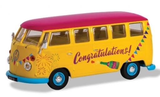 Modellautos Volkswagen T1 1/43 Corgi Camper gelb/Dekor RHD Congratulations Volkswagen T1 1/43 Corgi Camper gelb/Dekor RHD Congratulations modellautos