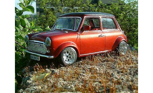 Austin Mini cooper 1/18 Burago racing modellautos