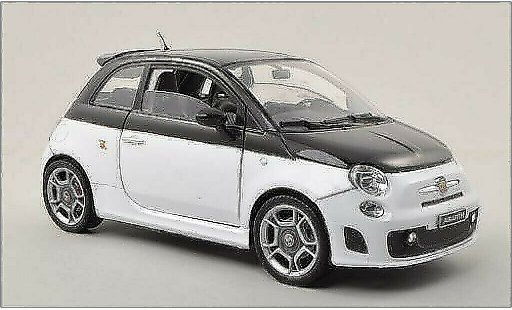 Fiat 500 Abarth 1/18 Motormax weiss/schwarz modellautos