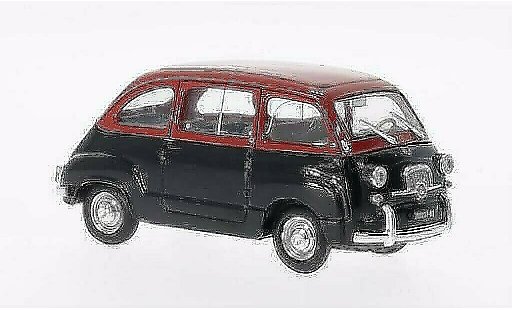 Fiat 600 Multipla 1/43 Brumm D rot/schwarz 1960 modellautos