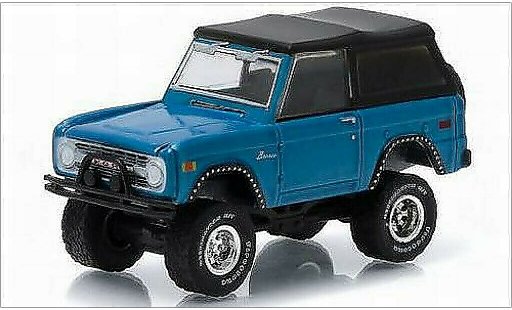 Ford Bronco Wagon 1/64 Greenlight mettalic blau 1975 modellautos