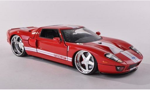 Ford GT Berlinetta 1/24 Jada Toys rot mit weissen Streifen 2005 modellautos