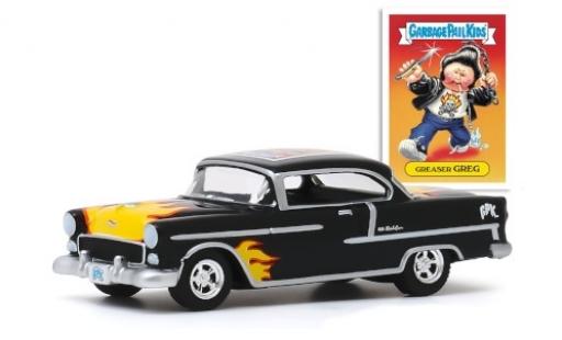 Chevrolet Bel Air 1/64 Greenlight Tuning schwarz/Dekor 1955 Greaser Greg modellautos