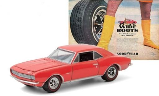 Chevrolet Camaro 1/64 Greenlight rot 1967 Goodyear Wide Tread Tires modellautos