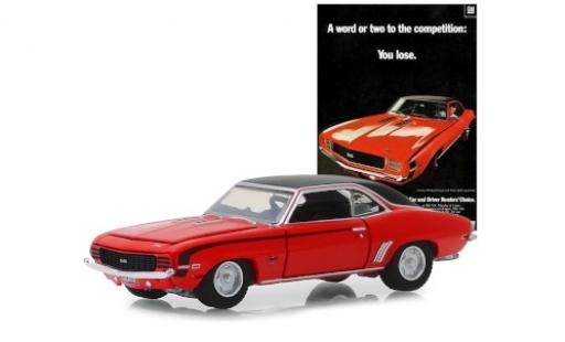 Chevrolet Camaro 1/64 Greenlight SS rot/matt-schwarz 1969 modellautos