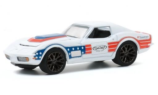 Chevrolet Corvette 1/64 Greenlight C3 Tuning weiss/Dekor BF Goodrich 1972 modellautos