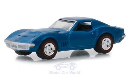 Chevrolet Corvette C3 1/64 Greenlight L 88 mettalic blau 1968 modellautos