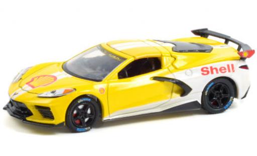 Chevrolet Corvette 1/64 Greenlight Stingray (C8) gelb/weiss S 2021 modellautos